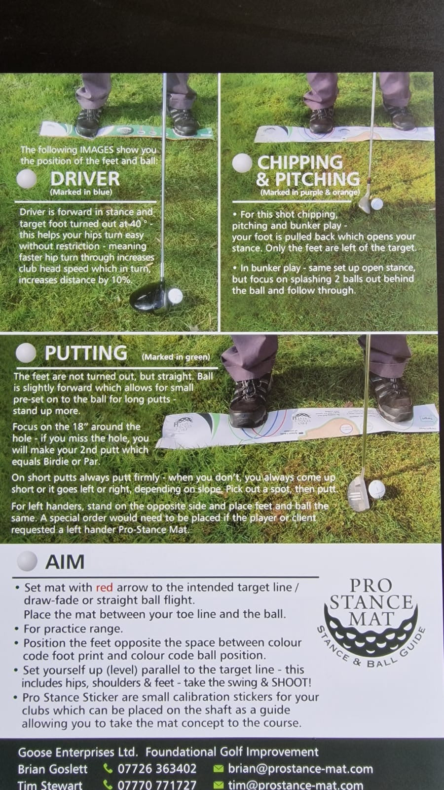 Pro Stance Mat II – Golf Training Aid for Stance & Ball Position (All Levels)