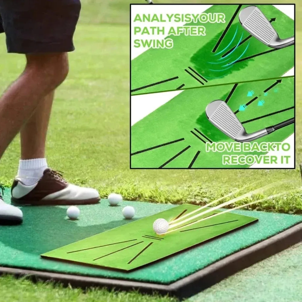 Golf Swing Practice Mat with Trajectory Markings
