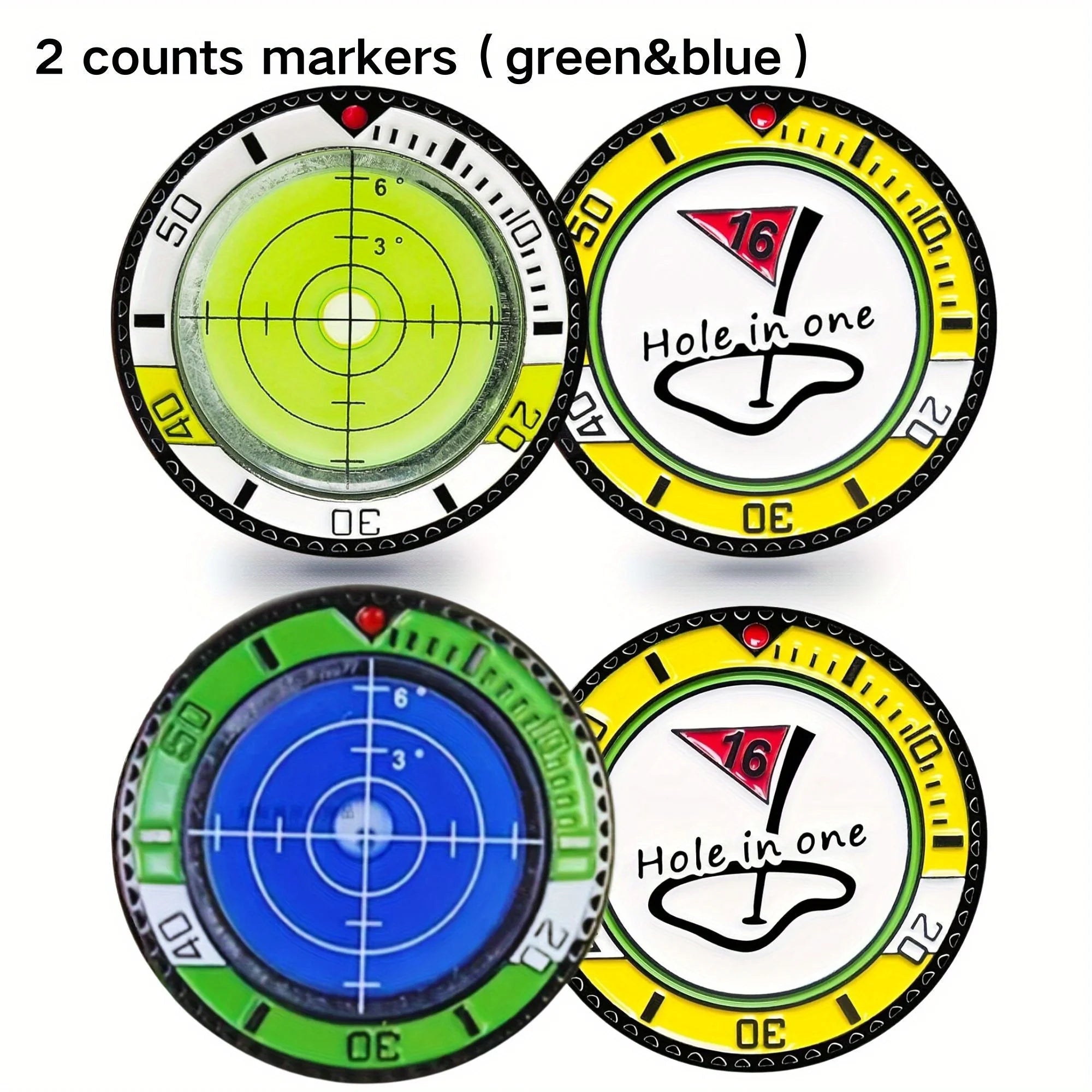 Golf Green Reading Ball Marker with Slope Aid