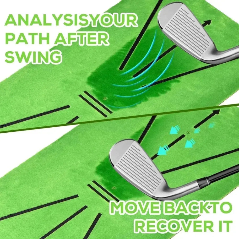 Golf Swing Practice Mat with Trajectory Markings