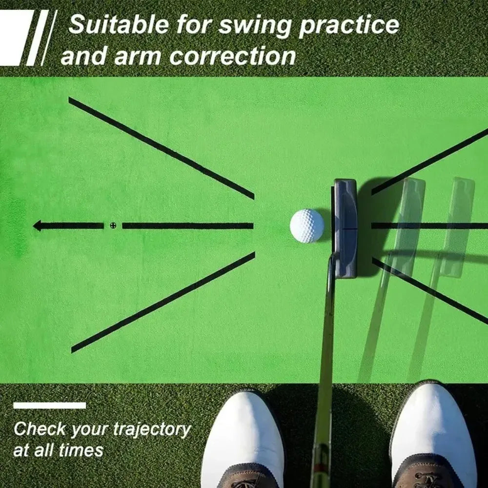 Golf Swing Practice Mat with Trajectory Markings