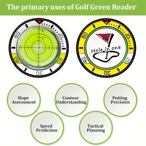 Golf Green Reading Ball Marker with Slope Aid